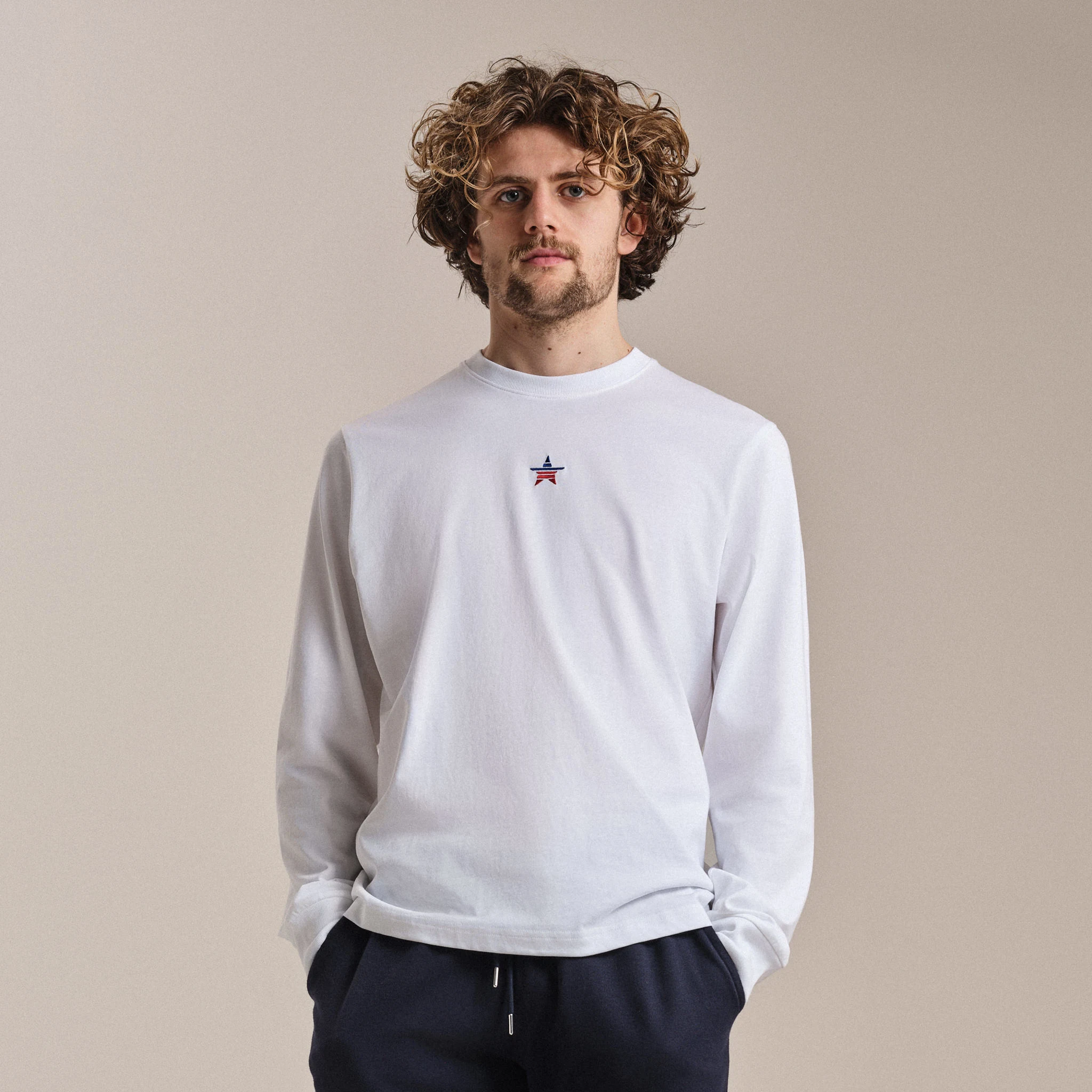 USA Men's Long Sleeve Cotton T-Shirt